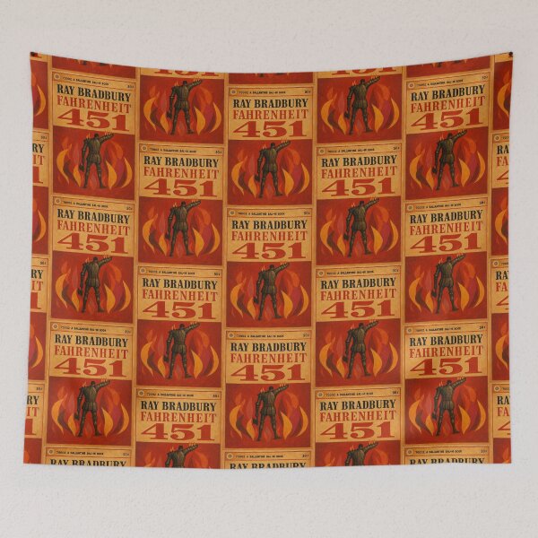 Item preview, Fahrenheit 451 Vintage Book Cover Art by Ray Bradbury designed and sold by booksnbobs.