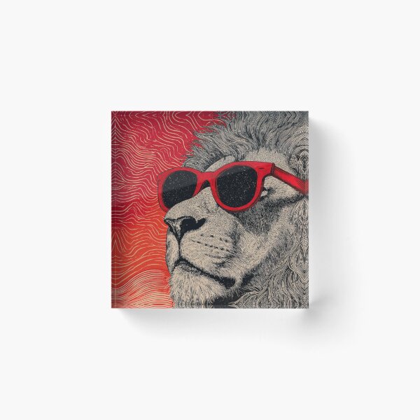 Item preview, King of Cool – Lion with Red Shades designed and sold by Guesso.