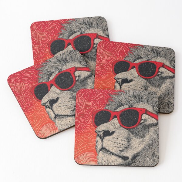 Item preview, King of Cool – Lion with Red Shades designed and sold by Guesso.