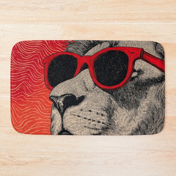 Item preview, King of Cool – Lion with Red Shades designed and sold by Guesso.
