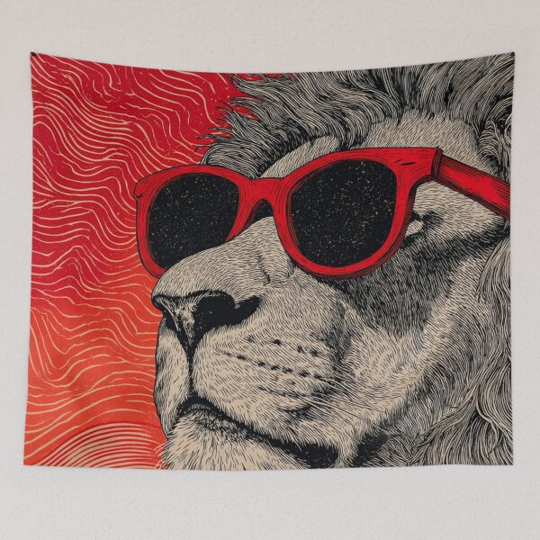 Item preview, King of Cool – Lion with Red Shades designed and sold by Guesso.