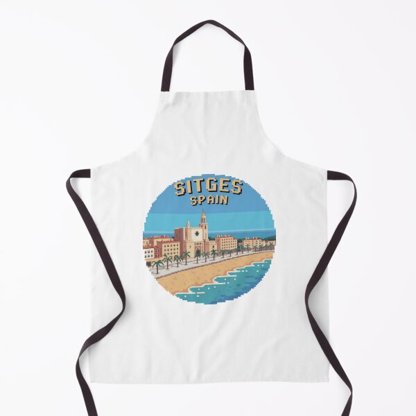 Item preview, Sitges Spain - Pixel Art Coastal Travel Design, Retro Mediterranean Beach Souvenir designed and sold by CircinusStore.