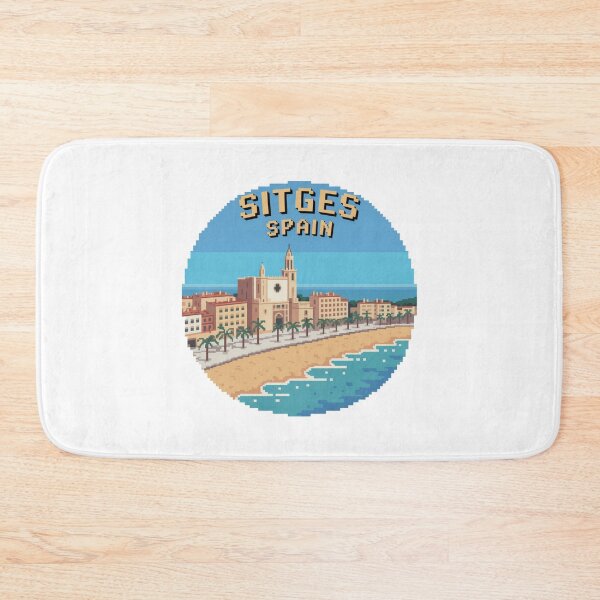 Item preview, Sitges Spain - Pixel Art Coastal Travel Design, Retro Mediterranean Beach Souvenir designed and sold by CircinusStore.