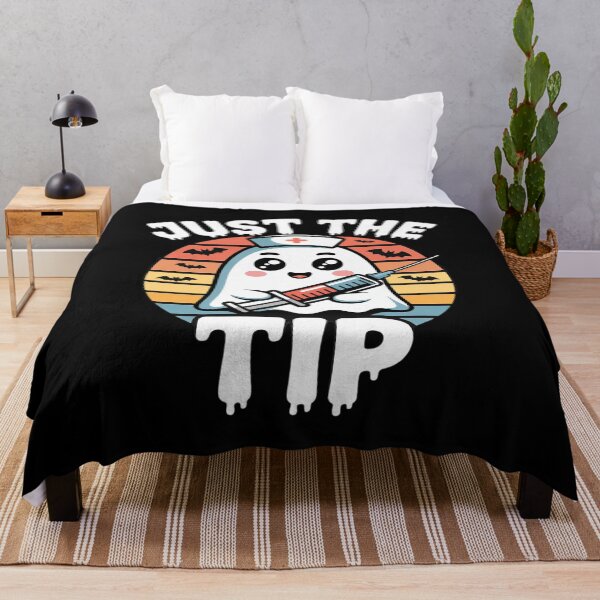 Item preview, Just the Tip Funny Nurse Viral Retro Halloween Meme designed and sold by Jadiantukora.