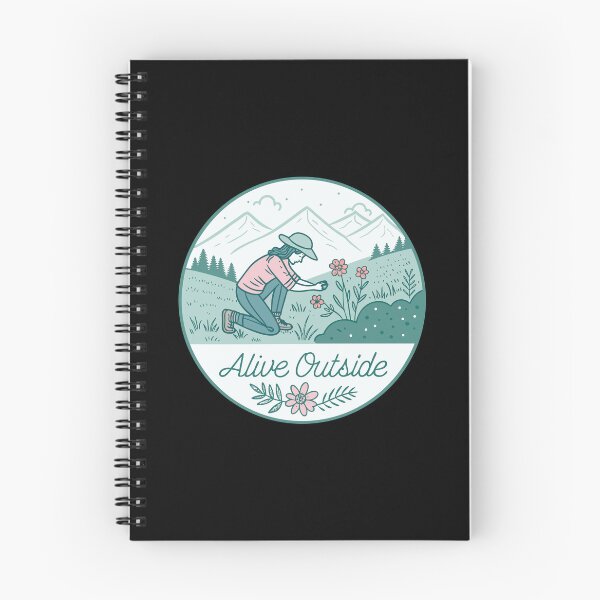 Item preview, Alive Outside – Minimalist Line Art Flower Picker | Pastel Mountain Meadow Outdoor Design designed and sold by VividOrganica.