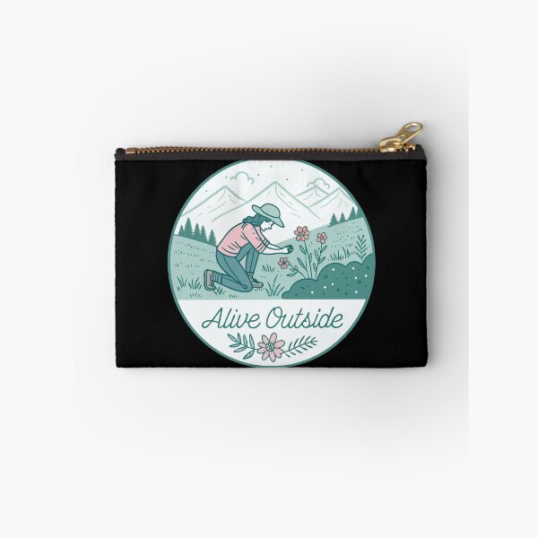 Item preview, Alive Outside – Minimalist Line Art Flower Picker  | Pastel Mountain Meadow Outdoor Design designed and sold by VividOrganica.
