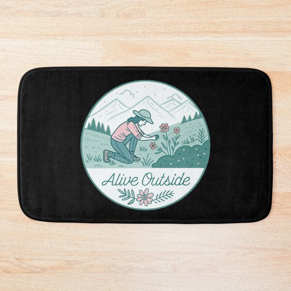 Item preview, Alive Outside – Minimalist Line Art Flower Picker  | Pastel Mountain Meadow Outdoor Design designed and sold by VividOrganica.