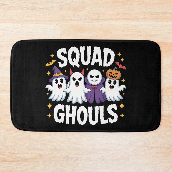 Item preview, Haunting Homies: Four cartoon ghosts, each rocking a different Halloween costume, witch hat, devil horns, vampire cape, and pumpkin mask, float together. For the Halloween Festive Season designed and sold by Grang Art Artistic Designs.