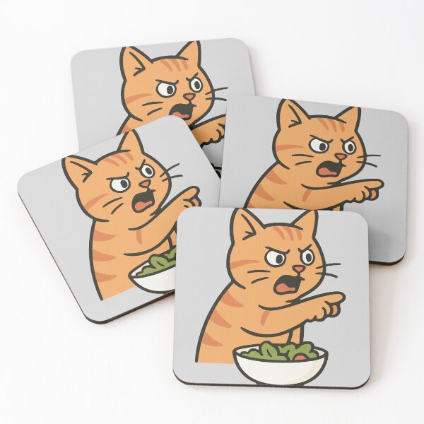 Item preview, Angry Cat Yelling at Salad Meme | Couple Designs | Silly Paws Studio designed and sold by SillyPawsStudio.