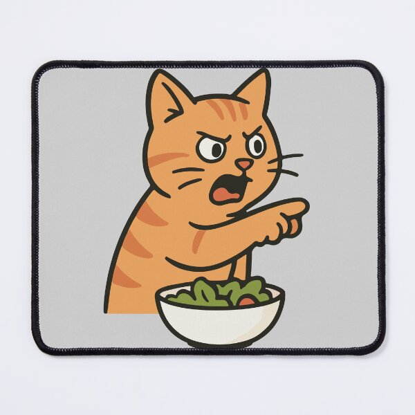 Item preview, Angry Cat Yelling at Salad Meme | Couple Designs | Silly Paws Studio designed and sold by SillyPawsStudio.