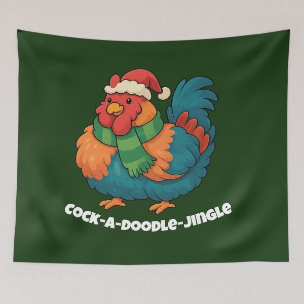 Item preview, Merry Cluckmas Funny Chubby Rooster Christmas designed and sold by Maryna_Reine.