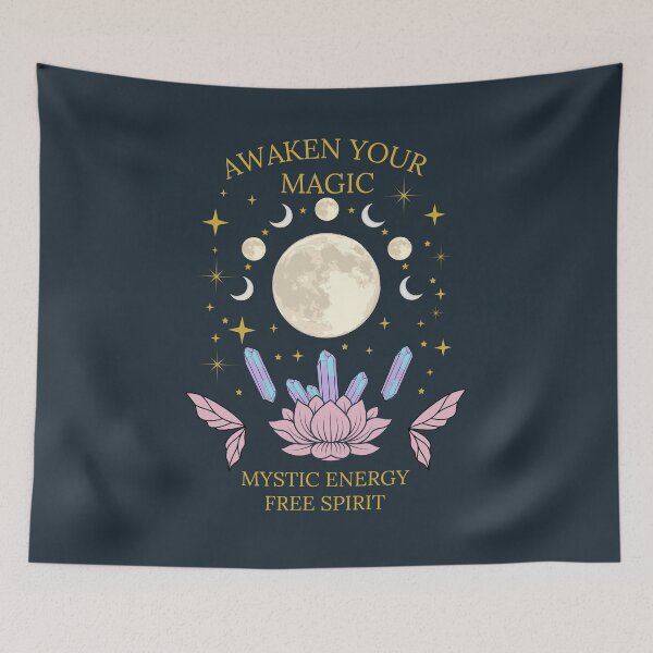 Item preview, Awaken Your Magic – Mystic Energy Free Spirit Boho Moon Lotus Design designed and sold by SBrushbox.