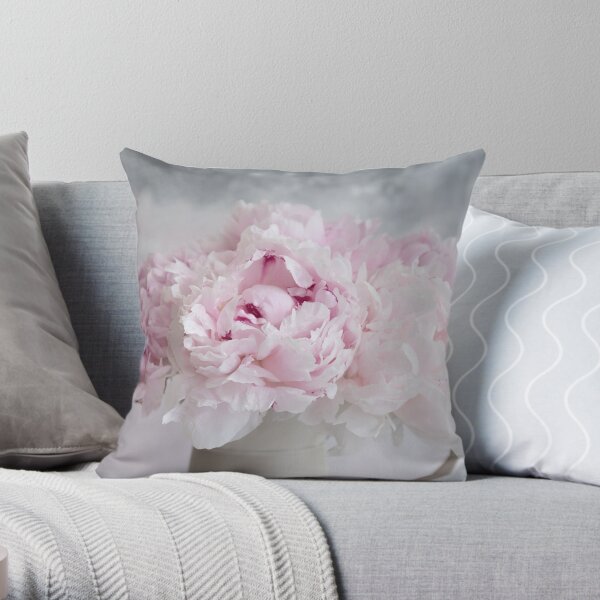 Peony Romance Throw Pillow