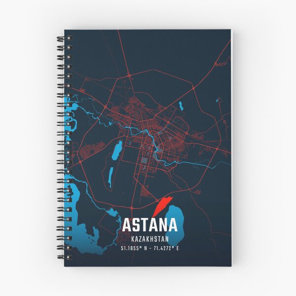 Item preview, Astana Red & Blue Minimalist Map designed and sold by HomeLivingCo.