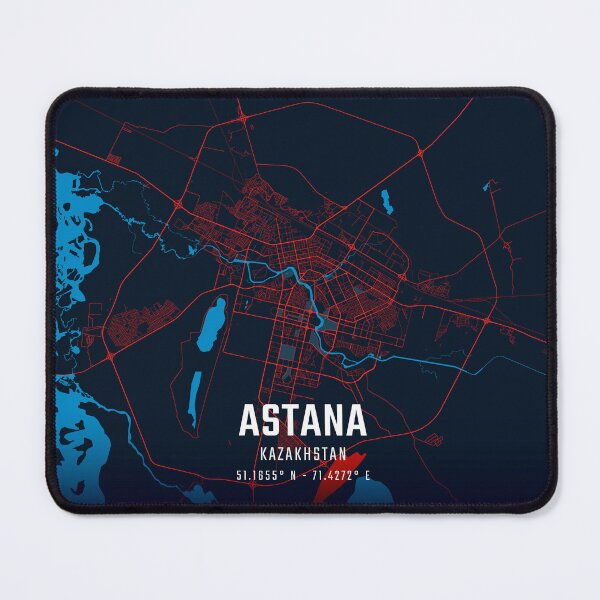 Item preview, Astana Red & Blue Minimalist Map designed and sold by HomeLivingCo.
