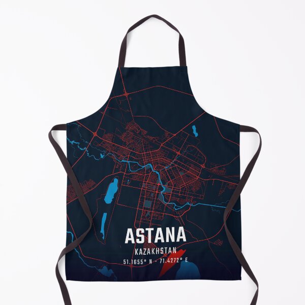 Item preview, Astana Red & Blue Minimalist Map designed and sold by HomeLivingCo.