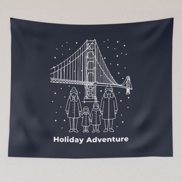 Item preview, Holiday Adventure with a Family Under Falling Snow designed and sold by SplashTastic.