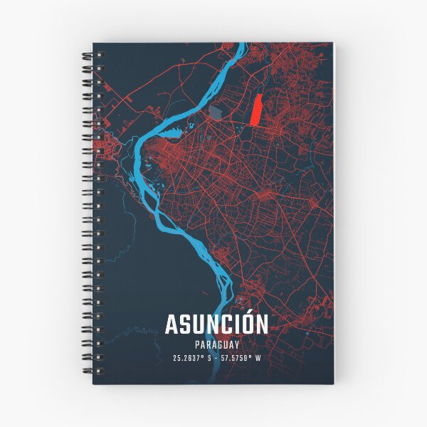 Item preview, Asunción Red & Blue Minimalist Map designed and sold by HomeLivingCo.