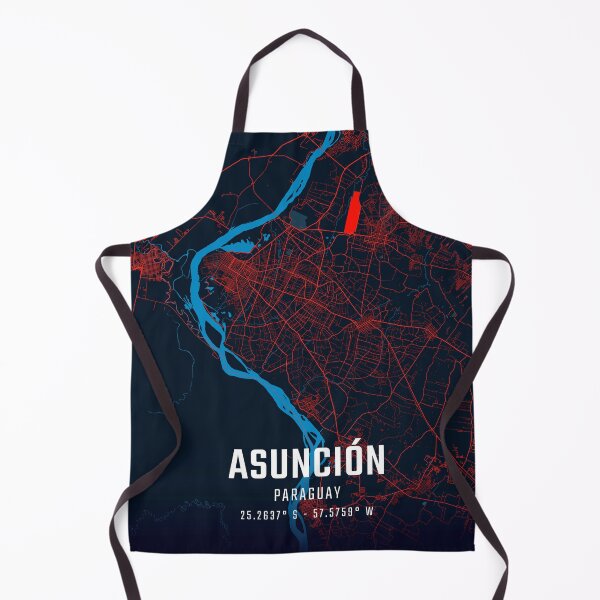 Item preview, Asunción Red & Blue Minimalist Map designed and sold by HomeLivingCo.