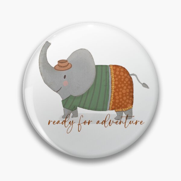 Item preview, Cute Elephant Wearing Hat – Ready for Adventure  designed and sold by Anabel Gonzalez.