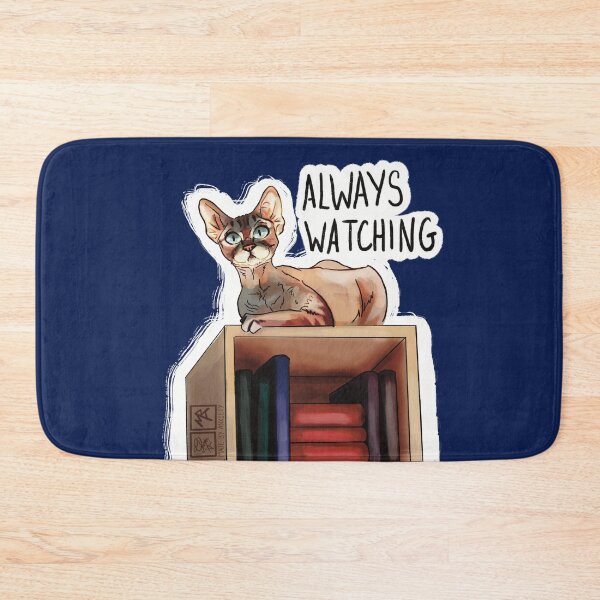 Item preview, Ceiling Goblin Devon Rex Cat Sticker – Funny Mischievous Cat Art designed and sold by Made-by-Anxiety.