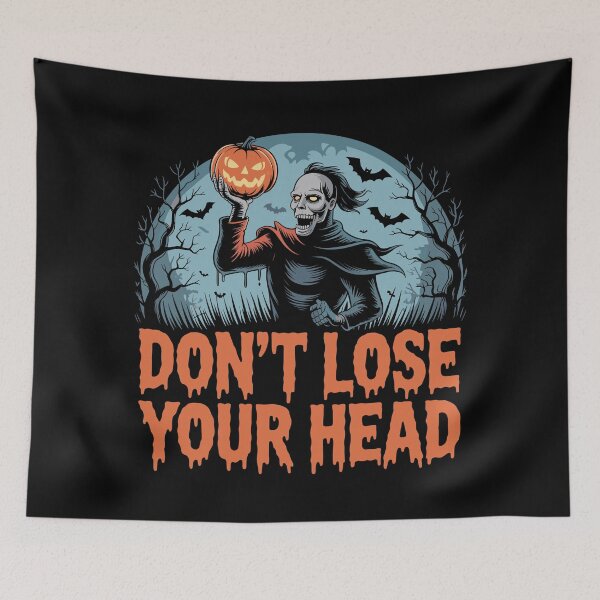 Item preview, The Headless Horror The Headless Horseman holds his glowing pumpkin head high, framed by gnarled trees, bats, and swirling fog. For the Halloween Festive Season designed and sold by Grang Art Artistic Designs.