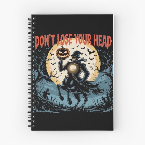 Item preview, The Pumpkin Hunter: The Headless Horseman holds his glowing pumpkin head high, framed by gnarled trees, bats, and swirling fog. For the Halloween Festive Season designed and sold by Grang Art Artistic Designs.