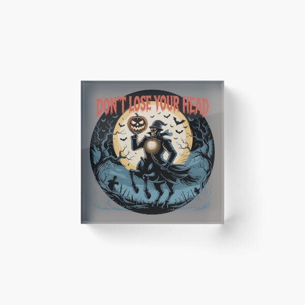 Item preview, Copy of The Phantom of the Pumpkin: The Headless Horseman holds his glowing pumpkin head high. For the Halloween Festive Season designed and sold by Grang Art Artistic Designs.