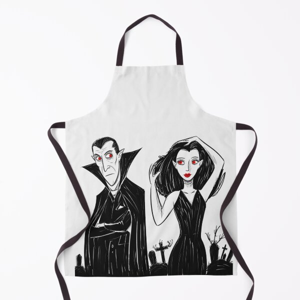 Item preview,  Vampire count Dracula and his hypnotic bride  illustration halloween art designed and sold by Vintage Designs +.