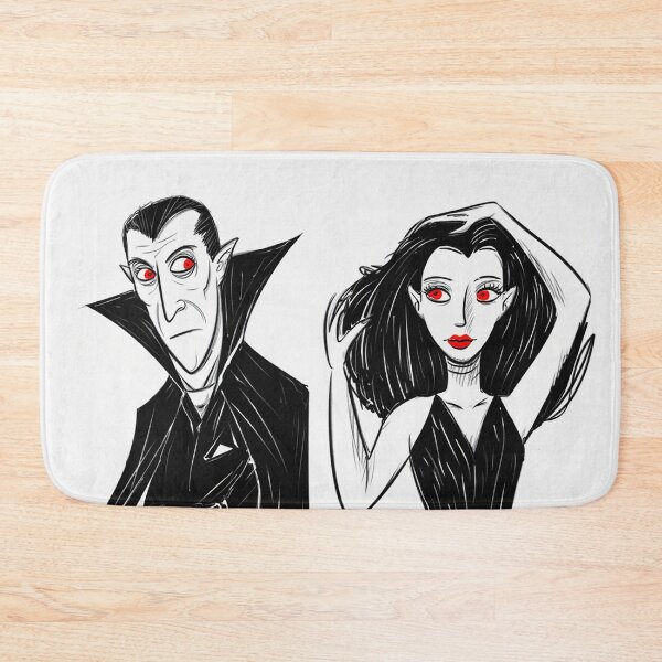 Item preview,  Vampire count Dracula and his hypnotic bride  illustration halloween art designed and sold by Vintage Designs +.