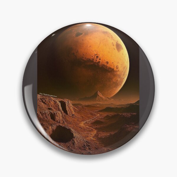 Item preview, Martian Horizon – Realistic Moon Landscape with View of Mars For Men designed and sold by HealerMoonHuntressDesigns.