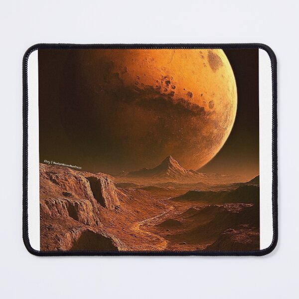 Item preview, Martian Horizon – Realistic Moon Landscape with View of Mars For Men designed and sold by HealerMoonHuntressDesigns.