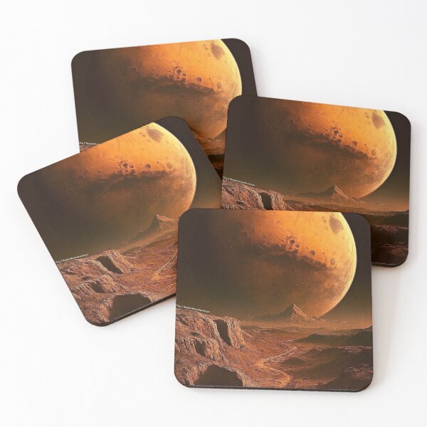 Item preview, Martian Horizon – Realistic Moon Landscape with View of Mars For Men designed and sold by HealerMoonHuntressDesigns.