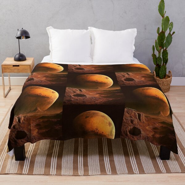 Item preview, Martian Horizon – Realistic Moon Landscape with View of Mars For Men designed and sold by HealerMoonHuntressDesigns.