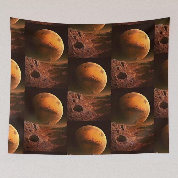Item preview, Martian Horizon – Realistic Moon Landscape with View of Mars For Men designed and sold by HealerMoonHuntressDesigns.