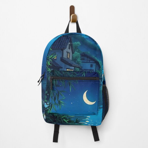 Item preview, Cozy Anime Village Night Scene with Ducks by the River | Cute Cottagecore Aesthetic Japanese Landscape ai Art designed and sold by Cozyscribbles.