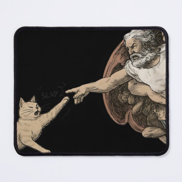 Item preview, God and Cat – Cute Creation Parody Design designed and sold by Punny Graves.