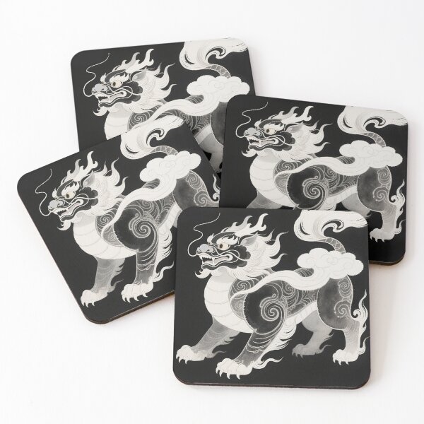 Item preview, Monochromatic Eastern Guardian Dragon-Lion designed and sold by zzz888.