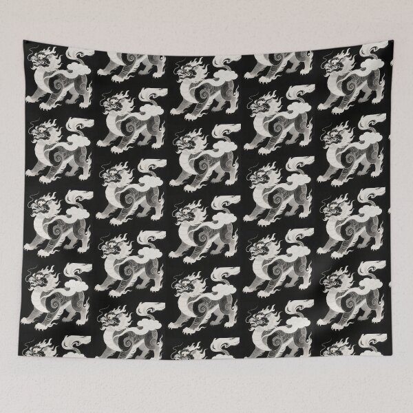 Item preview, Monochromatic Eastern Guardian Dragon-Lion designed and sold by zzz888.