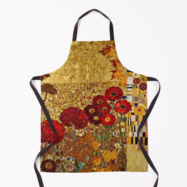Item preview, Golds and Reds Flower Garden – Klimt-Inspired Symbolist Art designed and sold by EmeraldeaArt.