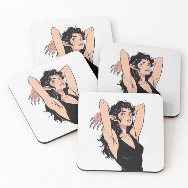 Item preview,  Werewolf girl posing hand drawn illustration designed and sold by Vintage Designs +.