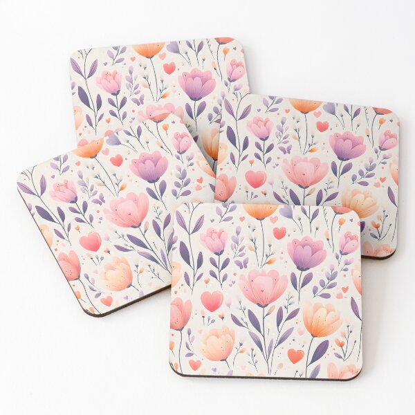 Item preview, Orange and pink flower pattern cottagecore aesthetic design  designed and sold by cocomelon168.