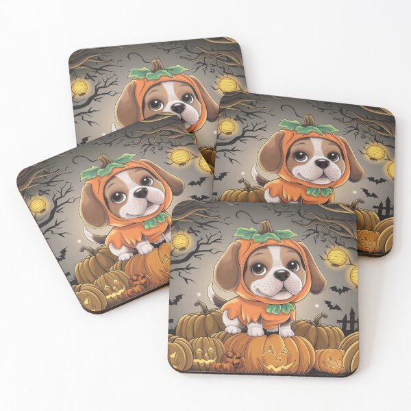 Item preview, Cartoon Beagle Halloween Scene designed and sold by NeatThingLover.