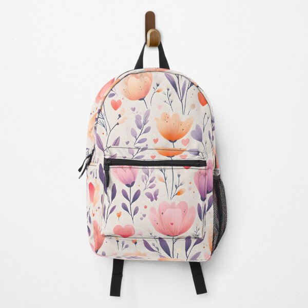 Item preview, Orange and pink flower pattern cottagecore aesthetic design designed and sold by cocomelon168.
