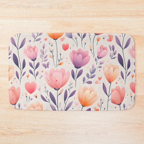 Item preview, Orange and pink flower pattern cottagecore aesthetic design  designed and sold by cocomelon168.