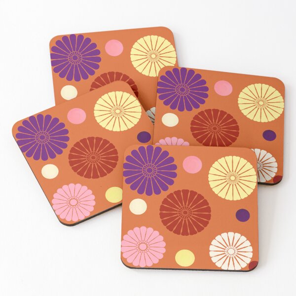 Item preview, Autumn Chrysanthemums on Burnt Orange  designed and sold by JaygiesDesign.