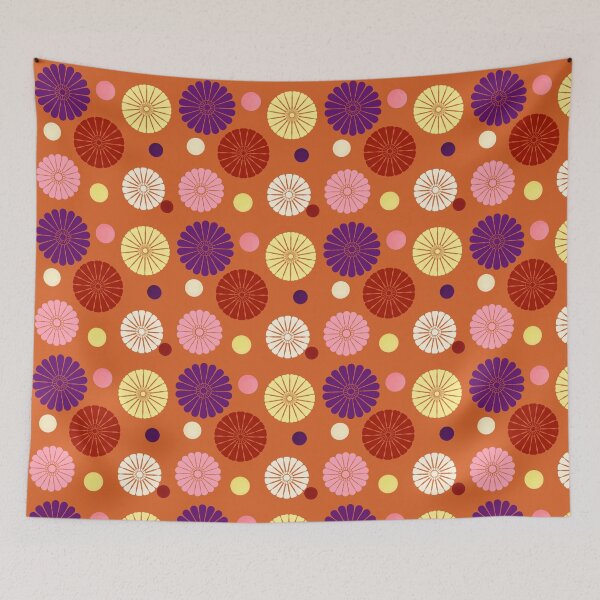 Item preview, Autumn Chrysanthemums on Burnt Orange  designed and sold by JaygiesDesign.