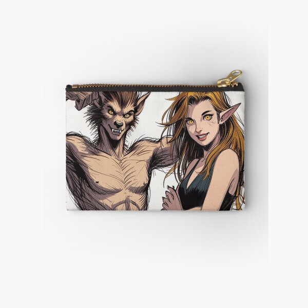 Item preview, Werewolf male and female cool halloween graphic novel style illustration art designed and sold by Vintage Designs +.