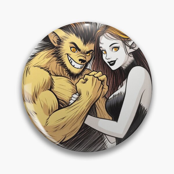 Item preview, Werewolf male and female cool halloween graphic novel style illustration art designed and sold by Vintage Designs +.