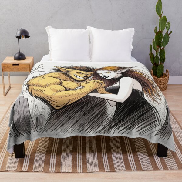 Item preview, Werewolf male and female cool halloween graphic novel style illustration art designed and sold by Vintage Designs +.